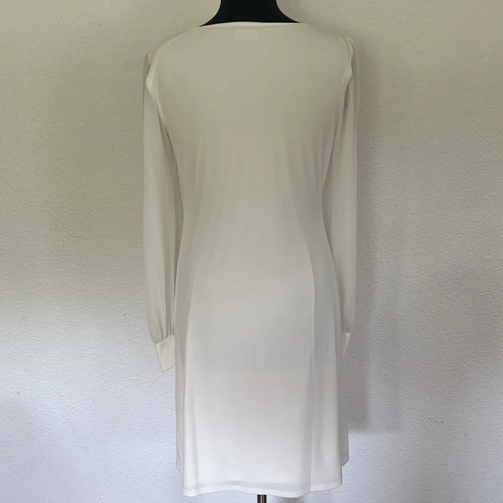 White Sheer Long Sleeve Dress EUC - Picture 3 of 4